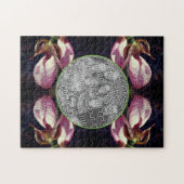 ワイルドピンクレディスリッパーオーキッドフレームあなたの写真を追加 ジグソーパズル (横)