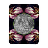 ワイルドピンクレディスリッパーオーキッドフレームあなたの写真を追加 マグネット (縦)