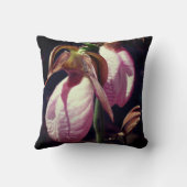 ワイルドピンクレディスリッパーオーキッドペアクローズアップ クッション (裏面)