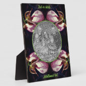 ワイルドピンクレディスリッパーオーキッド自分の写真を追加 フォトプラーク (側面)