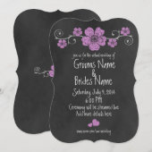 ワイルドピンクローズシャルボードヴァーチャル結婚ス 招待状 (正面/裏面)