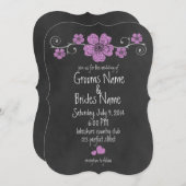 ワイルドピンクローズシャルボード結婚式招待状 招待状 (正面/裏面)