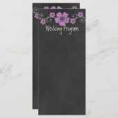 ワイルドピンクローズシャルボード結婚式 プログラムカード プログラム (正面/裏面)