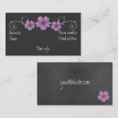 ワイルドピンクローズチョークボードビジネスカード 名刺 (正面/裏面)