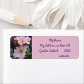 ワイルドピンクローズ写真差出人住所ラベル ラベル (インサイチュ)