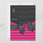 ワイルドピンク ブラック ホワイト レトロ 招待状 (裏面)