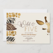 ワイルドファイブサファリ5thジェンダーニュートラル誕生日 招待状 (正面)