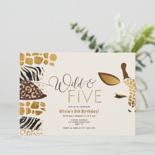 ワイルドファイブサファリ5thジェンダーニュートラル誕生日 招待状 (スタンド正面)