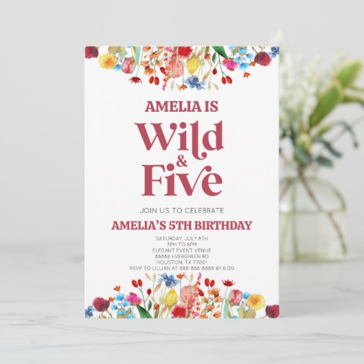 ワイルドファイブワイルドフラワー5th誕生日パーティー 招待状 (スタンド正面)