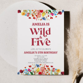 ワイルドファイブワイルドフラワー5th誕生日パーティー 招待状