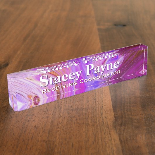 ワイルドファスシアアクリルフローアート机用ネームプレート デスクネームプレート (側面)