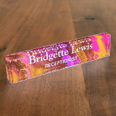 ワイルドファスシアアルコールインクアート机用ネームプレート デスクネームプレート (側面)