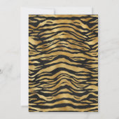 ワイルドファブラス50誕生日パーティブラック金ゴールドタイガー 招待状 (裏面)