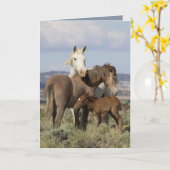 ワイルドファミリーワイルドホースグリーティングカード カード (黄色い花)