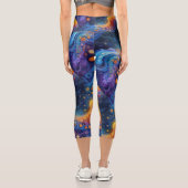 ワイルドファンキーおよび/オレンジ/ブルー/ヨガカプリス カプリレギンス (裏面)