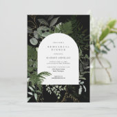 ワイルドファーングリーンリーブラック結婚のリハーサルディナー 招待状 (スタンド正面)