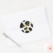 ワイルドフィフティ金ゴールド動物パターン誕生日シール ラウンドシール (封筒)