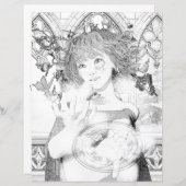 ワイルドフェアリーウィッチカラーリングページ紙 (正面/裏面)