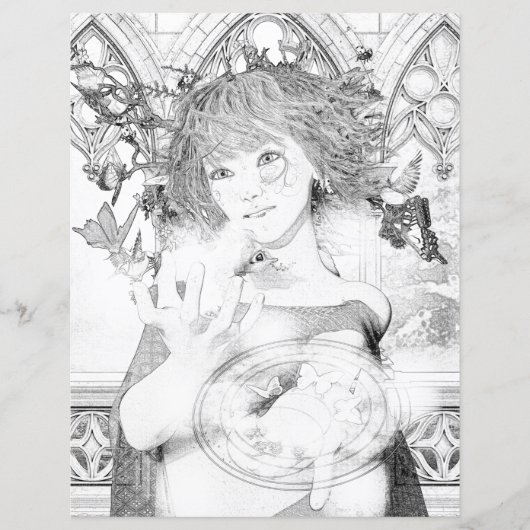 ワイルドフェアリーウィッチカラーリングページ紙 (正面)