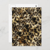 ワイルドフェイクファーレオパードスタイル迷彩柄プリント ポストカード (正面/裏面)