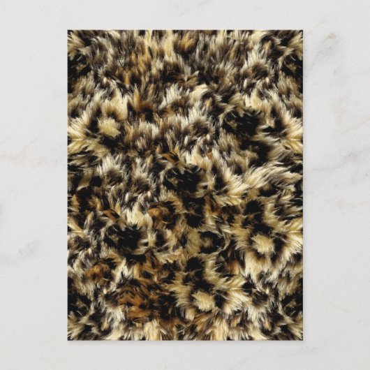 ワイルドフェイクファーレオパードスタイル迷彩柄プリント ポストカード (正面)