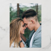 ワイルドフォイル写真の日付カードを保存 箔招待状 (裏面)