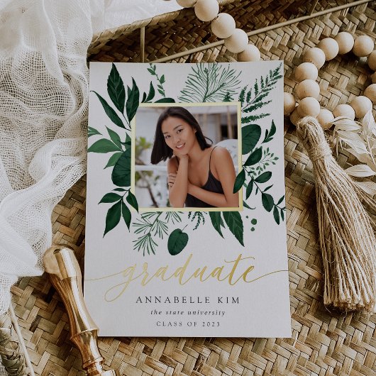 ワイルドフォイル写真卒業発表 箔招待状