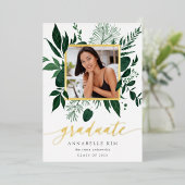 ワイルドフォイル写真卒業発表 箔招待状 (立ち正面)