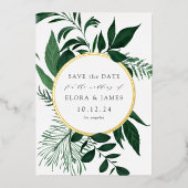 ワイルドフォイル日付カードを保存 箔招待状 (正面)