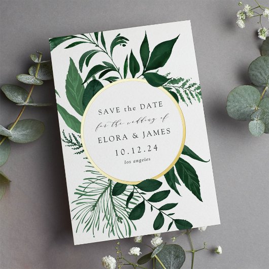 ワイルドフォイル日付カードを保存 箔招待状