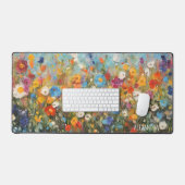 ワイルドフォカラフルーワーズ抽象芸術フローラ デスクマット (キーボード&マウス)