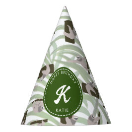 ワイルドフォレストのかわいいナマケモノ柄誕生日 パーティーハット