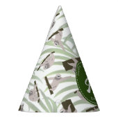 ワイルドフォレストのかわいいナマケモノ柄誕生日 パーティーハット (左)