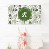 ワイルドフォレストのかわいいナマケモノ柄誕生日 横断幕 (インサイチュ)