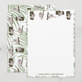 ワイルドフォレストのかわいいナマケモノ柄 サンキューカード