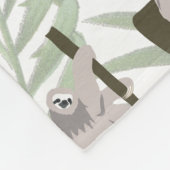 ワイルドフォレストのかわいいナマケモノ柄 フリースブランケット (角)