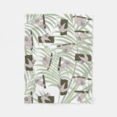 ワイルドフォレストのかわいいナマケモノ柄 フリースブランケット (正面)