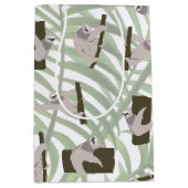 ワイルドフォレストのかわいいナマケモノ柄 ミディアムペーパーバッグ (正面)