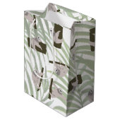 ワイルドフォレストのかわいいナマケモノ柄 ミディアムペーパーバッグ (裏面アングル)