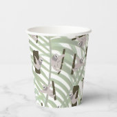 ワイルドフォレストのかわいいナマケモノ柄 紙コップ (裏面)