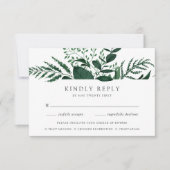 ワイルドフォレストの食事の選択RSVPカード 出欠カード (正面)