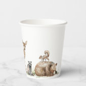 ワイルドフォレストウッドランドアニマルズ子供の誕生日パーティー 紙コップ (裏面)