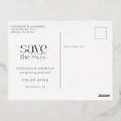 ワイルドフォレストグリーン保存デイトフォイル招待状 箔招待状ポストカード (裏面)