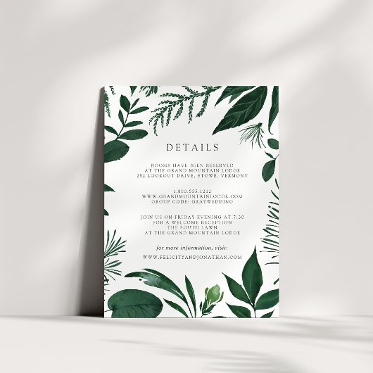 ワイルドフォレストゲスト情報カード エンクロージャーカード