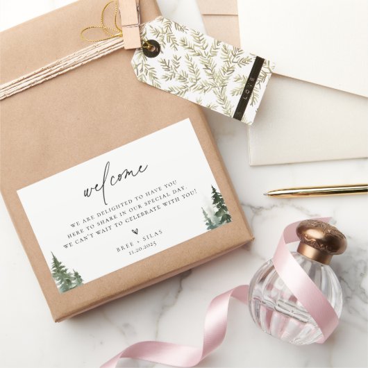 ワイルドフォレストパインズウェルカム 長方形シール (ギフト)