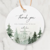 ワイルドフォレストパインズ結婚の感謝のメッセージカード フェイバータグ (正面)