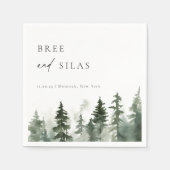 ワイルドフォレストパインズ結婚ズ スタンダードカクテルナプキン (正面)