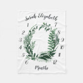 ワイルドフォレストボタニカル毎月ベビーマイルストーン フリースブランケット (正面)