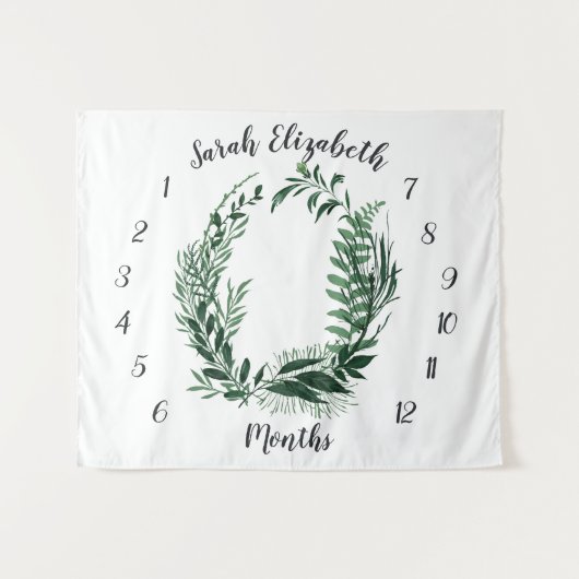 ワイルドフォレストマンスリーベイビー写真バックドロップ タペストリー (正面(横))