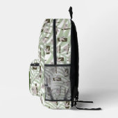 ワイルドフォレストモノグラムの可愛いナマケモノ柄 プリントバックパック (右)